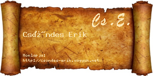 Csöndes Erik névjegykártya