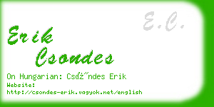 erik csondes business card